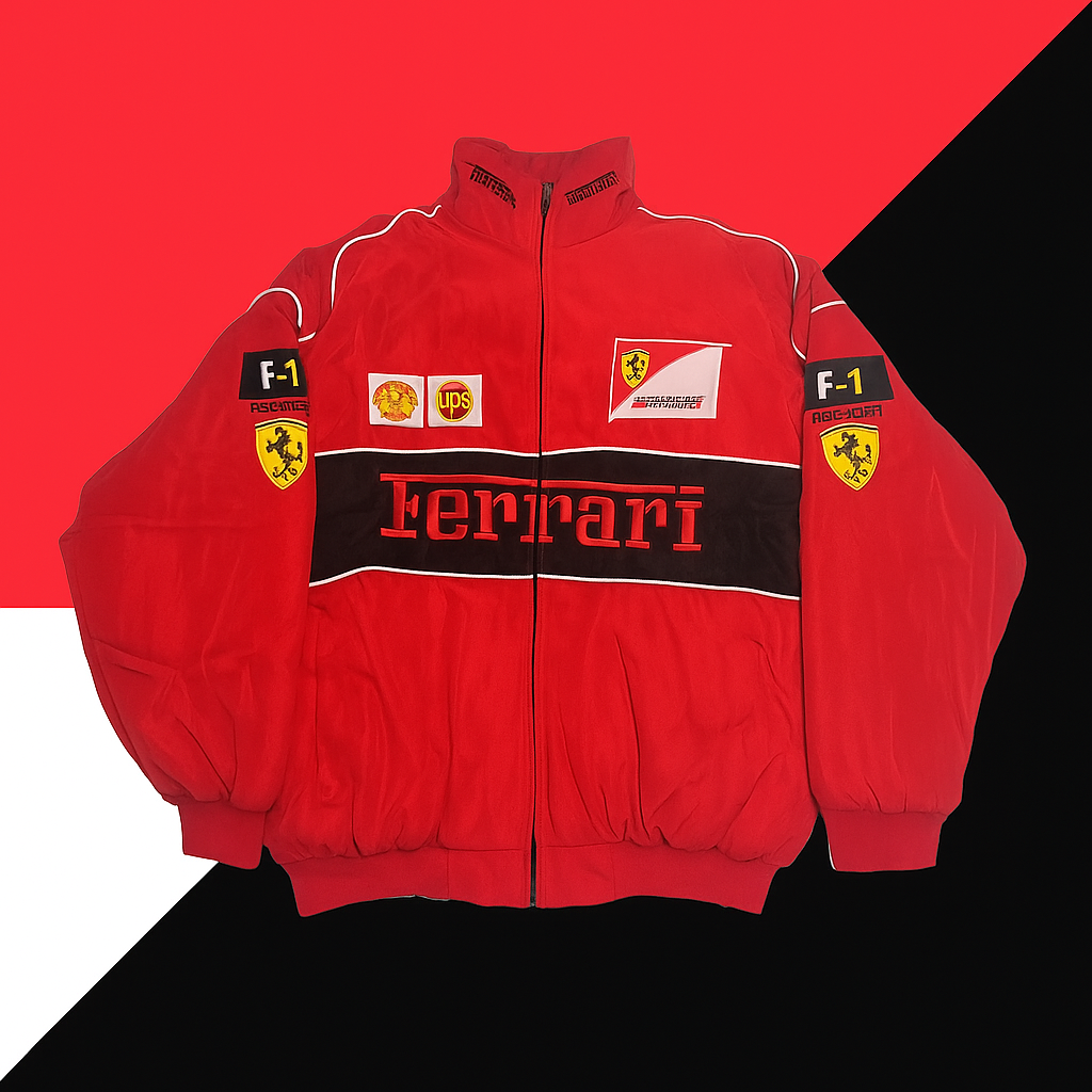 🔥🏁 Ferrari Retro Embroidered Jacket (Pre-Order)