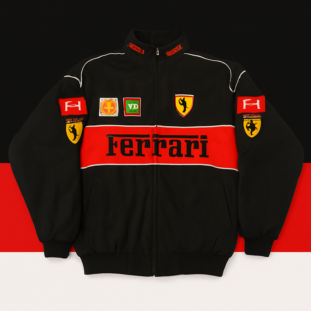 🔥🏁 Ferrari Retro Embroidered Jacket (Pre-Order)