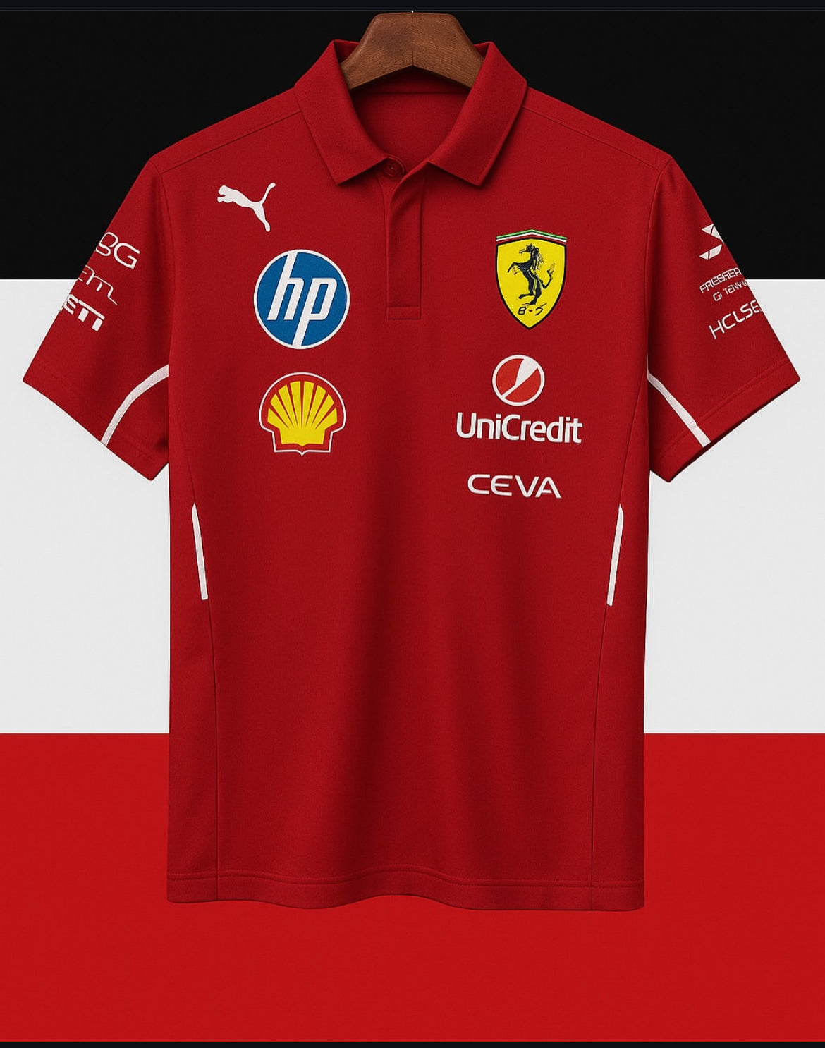 🏁❤️ Scuderia Ferrari F1 2025 Team Polo – Red (Pre-Order)