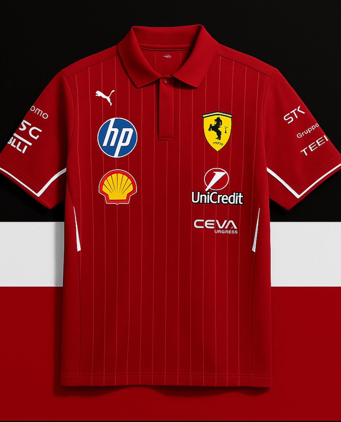🏁❤️ Scuderia Ferrari F1 2025 Team Polo – Red (Pre-Order)