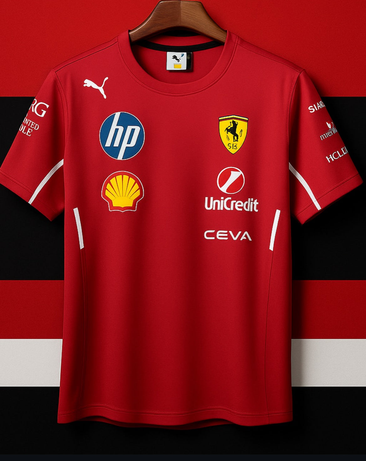 🏁❤️ Scuderia Ferrari F1 2025 Team Polo – Red (Pre-Order)