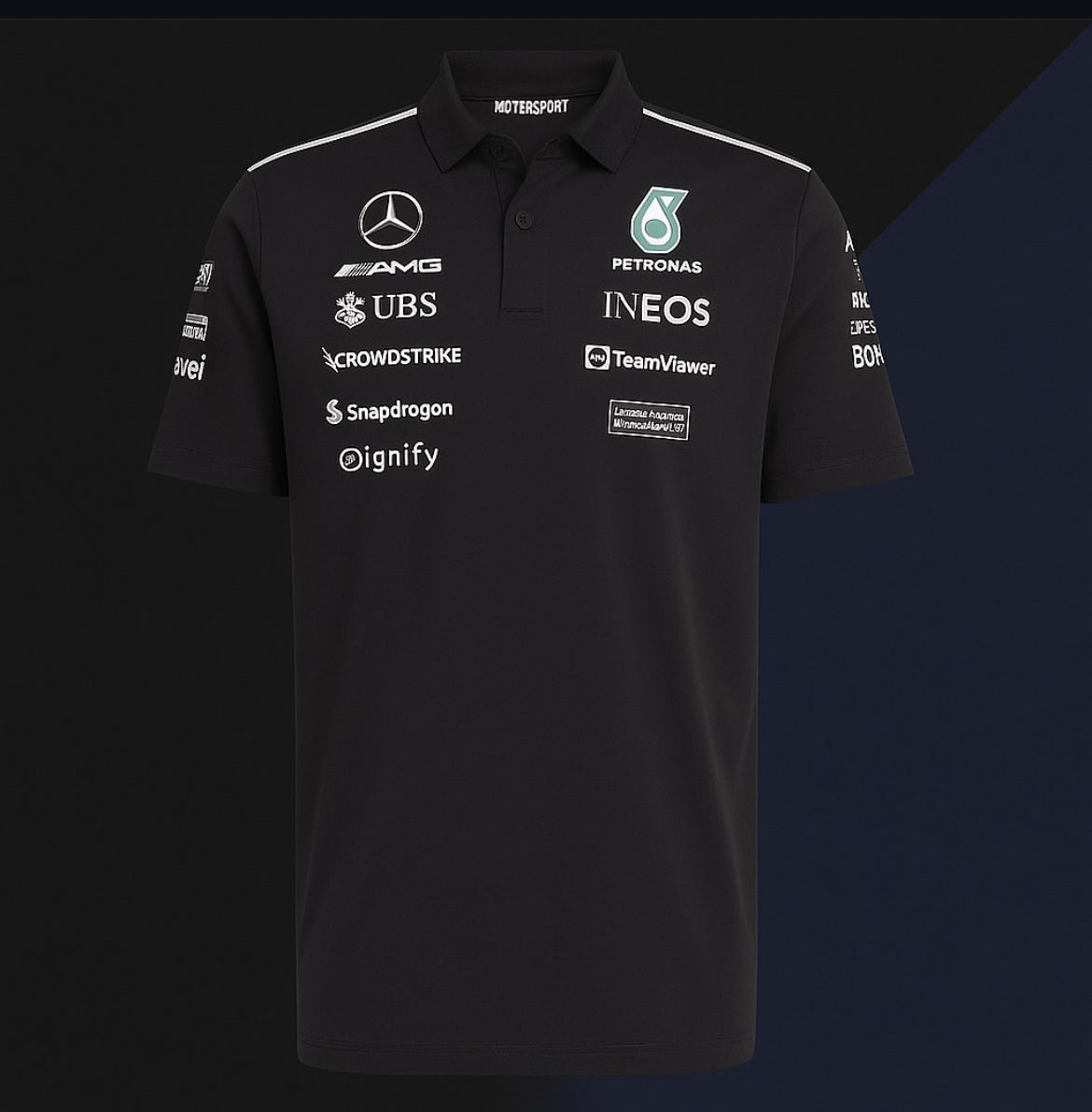 🖤💚 2025–2026 Mercedes-AMG Petronas F1 Team Polo Shirt (Pre-Order)