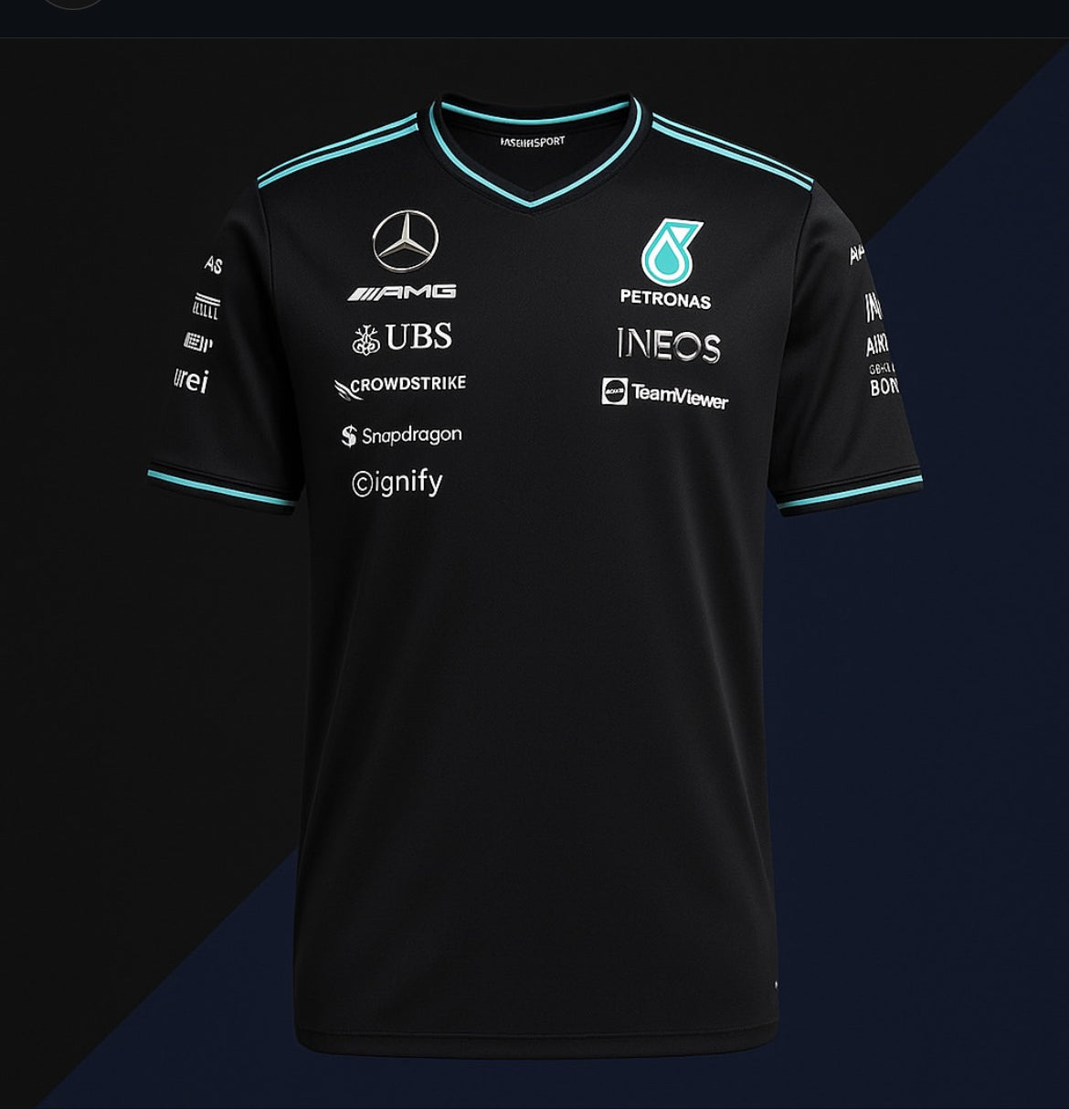 🖤💚 2025–2026 Mercedes-AMG Petronas F1 Team Polo Shirt (Pre-Order)