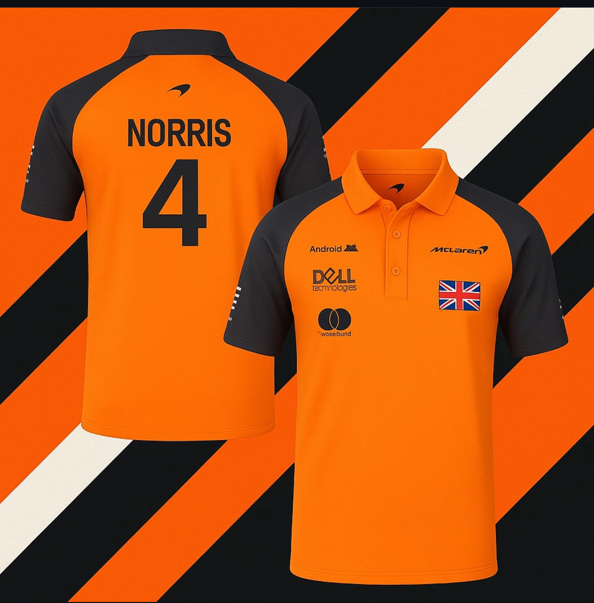 🧡 McLaren 2025–2026 F1 Team Driver Set-Up Polo T-Shirt – Piastri & Norris Edition (Pre-Order)