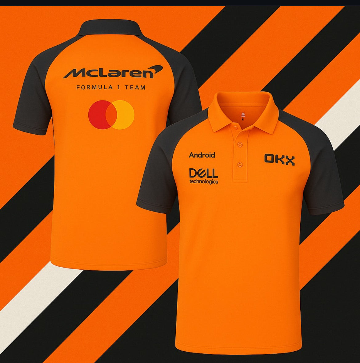 🧡 McLaren 2025–2026 F1 Team Driver Set-Up Polo T-Shirt – Piastri & Norris Edition (Pre-Order)