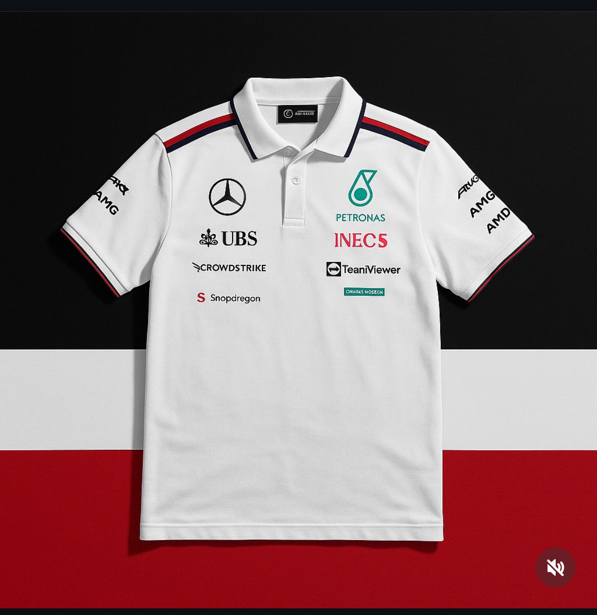 🖤💚 2023–2024 Mercedes-AMG Petronas F1 Team Polo Shirt (Pre-Order)