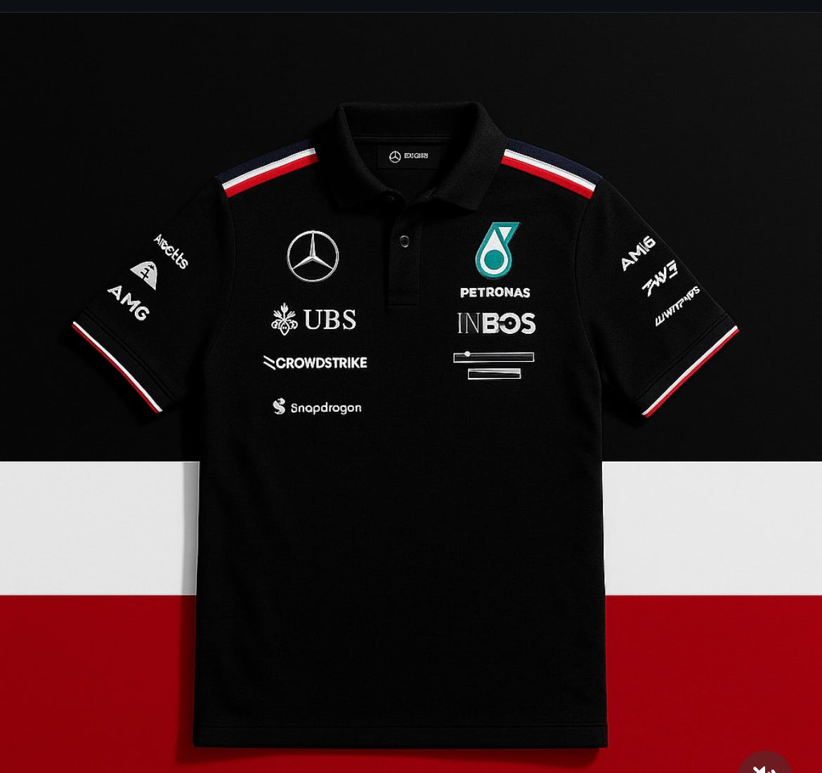 🖤💚 2023–2024 Mercedes-AMG Petronas F1 Team Polo Shirt (Pre-Order)