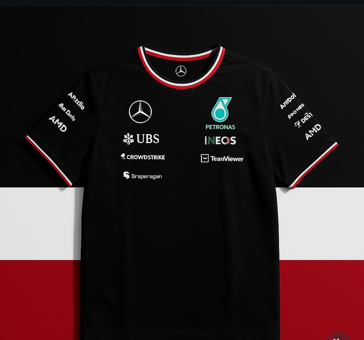 🖤💚 2023–2024 Mercedes-AMG Petronas F1 Team Polo Shirt (Pre-Order)