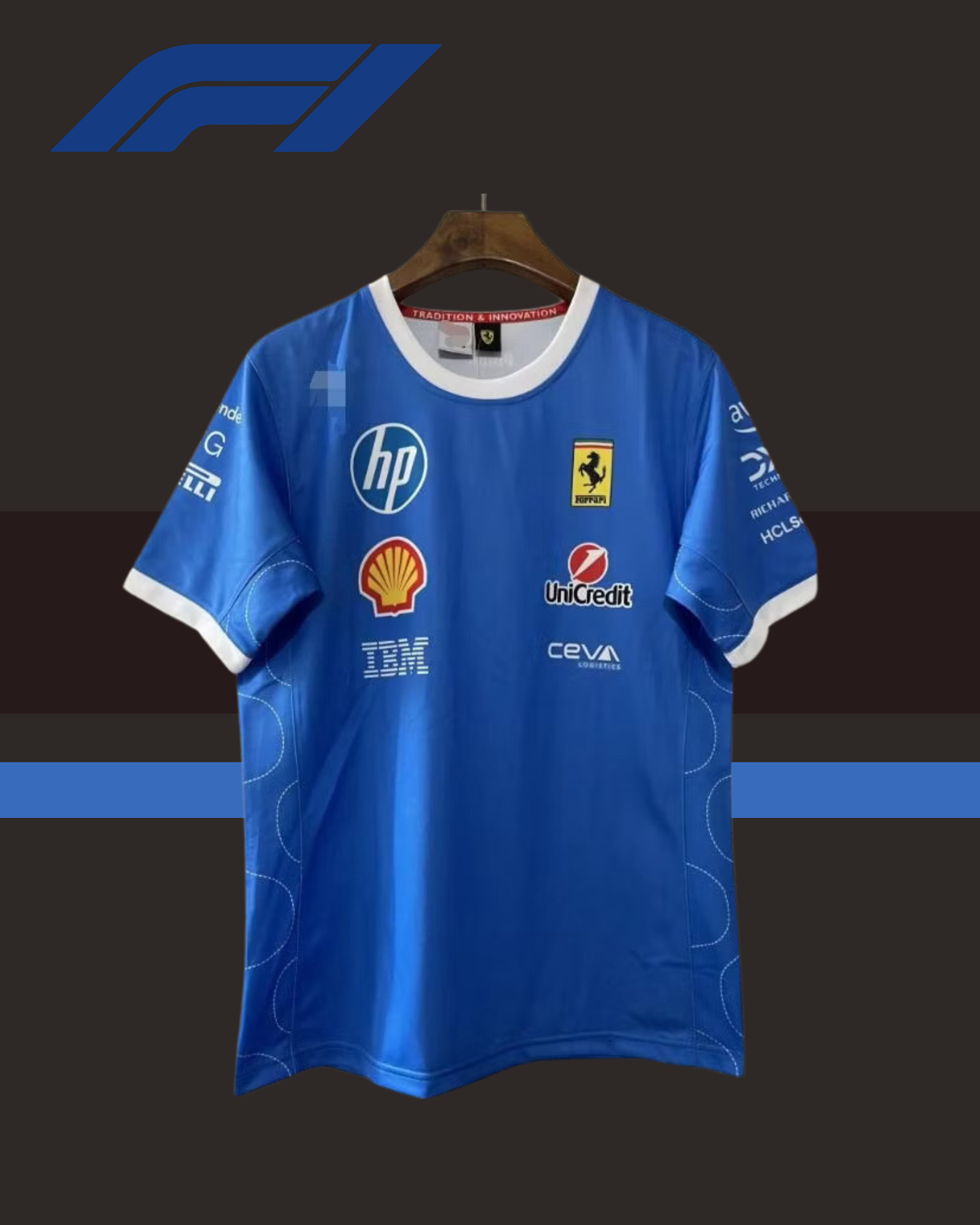 ❤️💙🐎 Ferrari F1 Team Shirt 2025 – Monza Grand Prix Edition (Pre-Order)